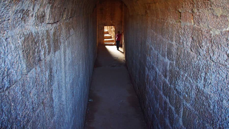 A long tunnel connects one part of the fort to another