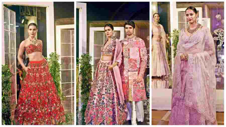 Varun Bahl sent his FDCI India Couture Week 2022 collection ‘New Leaf’. The collection oozed his romance for flowers. On dresses, lehngas, separates and the occasional menswear.