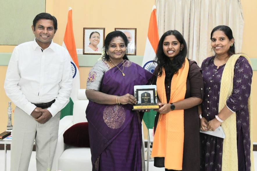 Felicitated by the Hon’ble Governor of Telangana, Dr Tamilisai Soundararajan