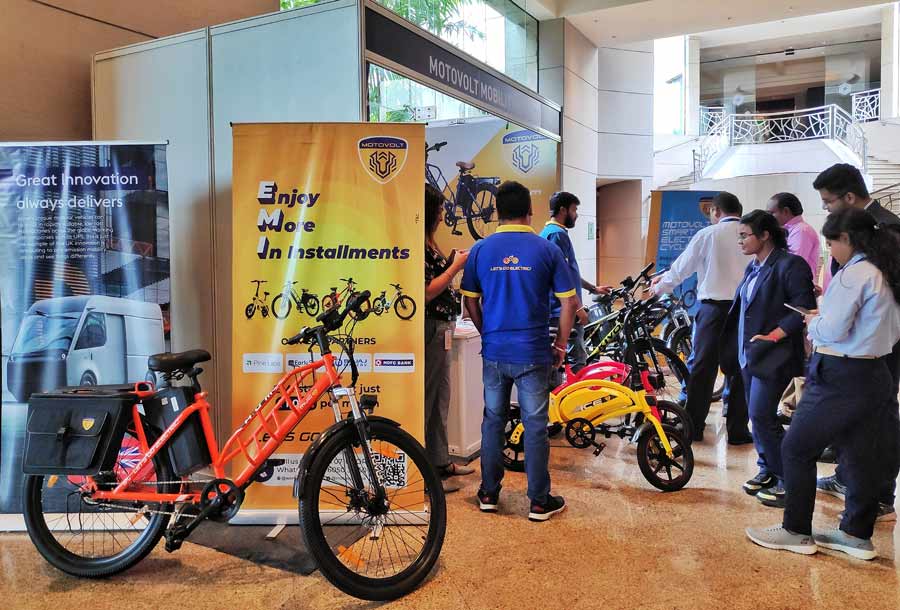 E-cycles on display at the 15th Environment and Energy Conclave organised by the Bengal Chamber of Commerce and Industry at a city hotel on Thursday.