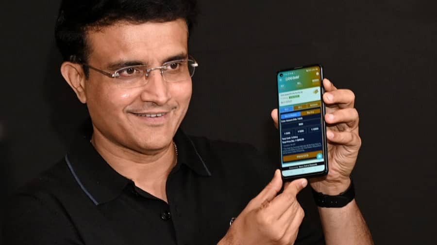 BCCI president Sourav Ganguly promotes a mobile application for buying and selling gold online in the city on Friday, August 27.