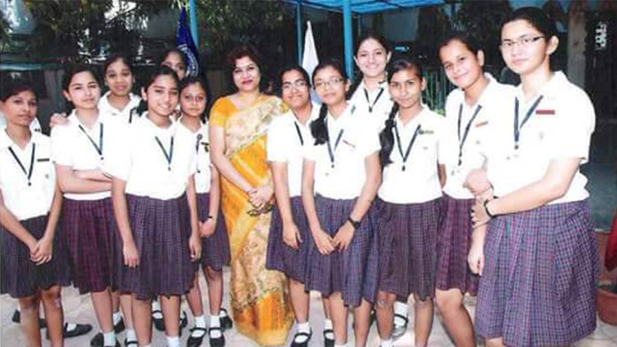 Rangana Mitra with her students