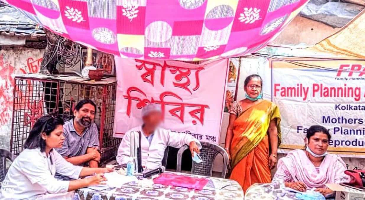 A health service clinic organised by Janashastha at a red-light area of Tollygunge 