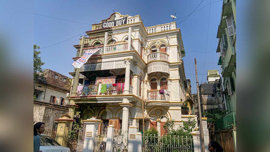 A 120-year-old house which is about to be broken down, at Kalighat in Kolkata.