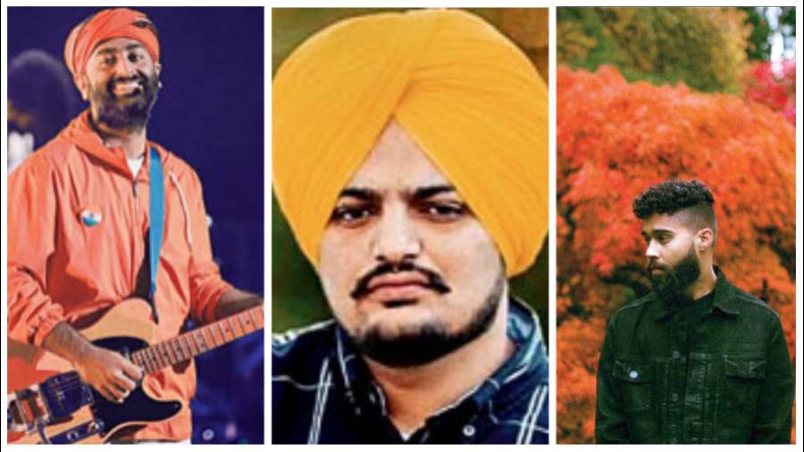 (l-r) Arijit Singh, Siddhu Moosewala, AP Dhillon dominated charts in India
