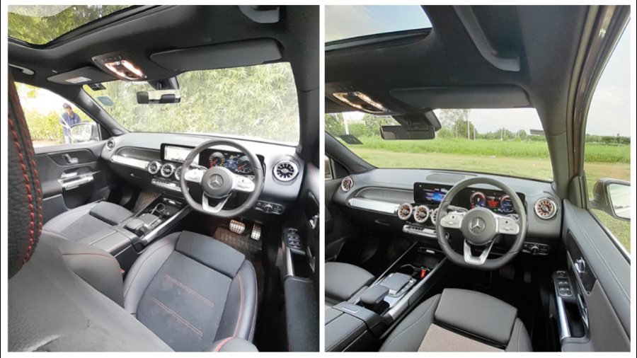 The interiors of both the GLB and the EQB are largely similar except for the trims. Our GLB had the DINAMICA Micro Fiber Black, while the EQB had the rose gold trim