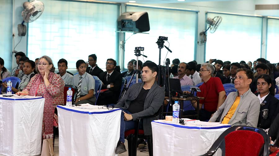 The judges for the event were popular city crooners Shayne Hyrapiet (centre) and Christopher Lobo (right), along with journalist Monideepa Banerjie (left). ‘This event took me back to my school days, and forward to Christmas. The singing was perfect and very difficult to judge!’ said Banerjie