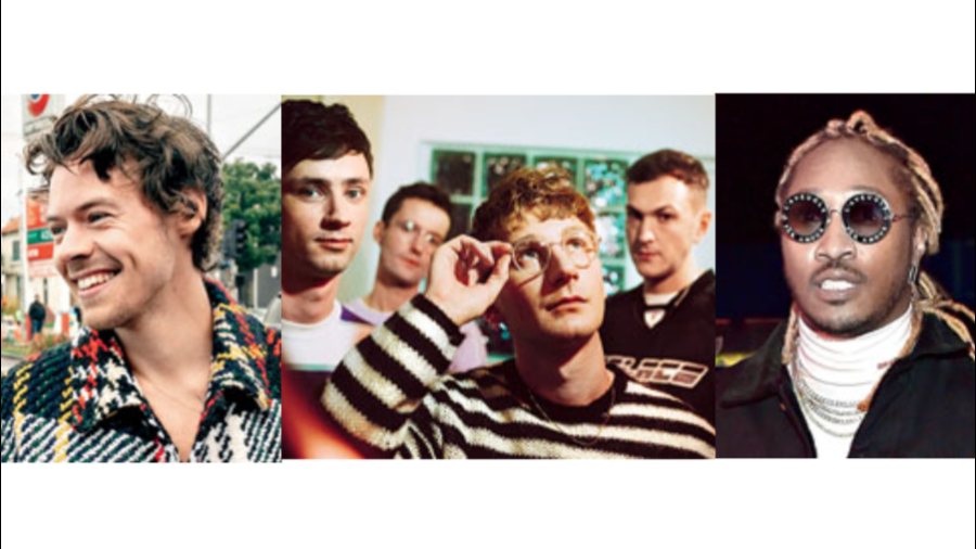 The most streamed artistes (left to right): Harry Styles, Glass Animals and Future 