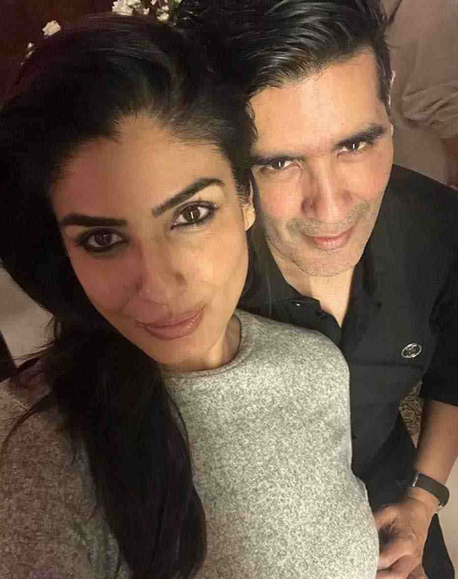 Raveena takes a selfie with birthday boy Manish, who turns 56 today.