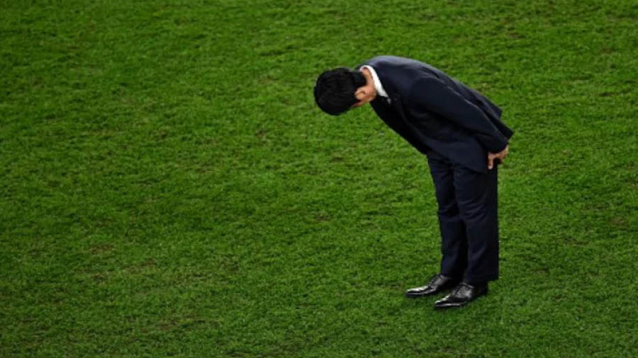 Japan’s enterprising coach takes a bow after his team’s exit on penalties against Croatia