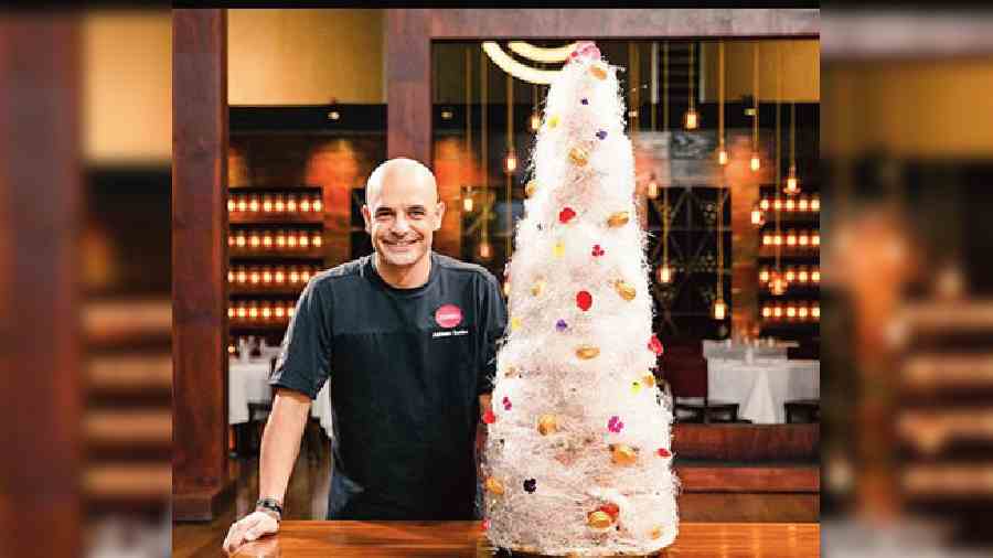 Adriano Zumbo witha version of his legendary Croquembouche on an episode of Master Chef Australia