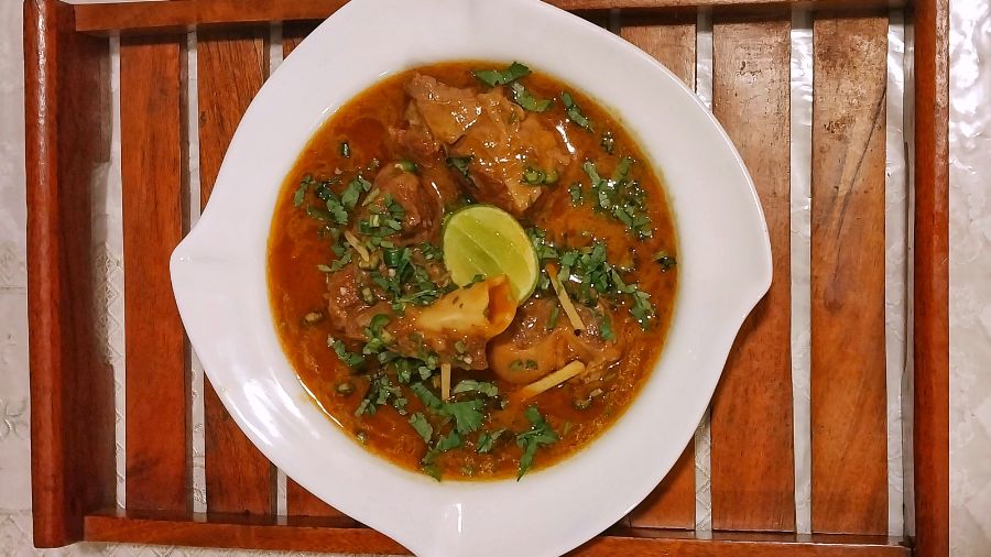 Nihari is made with fleshy bones and the signature richness of the gravy comes from the ‘nalli’, or bone marrow — a squeeze of lime and sprinkling of coriander leaves adds a fresh zest to the dish