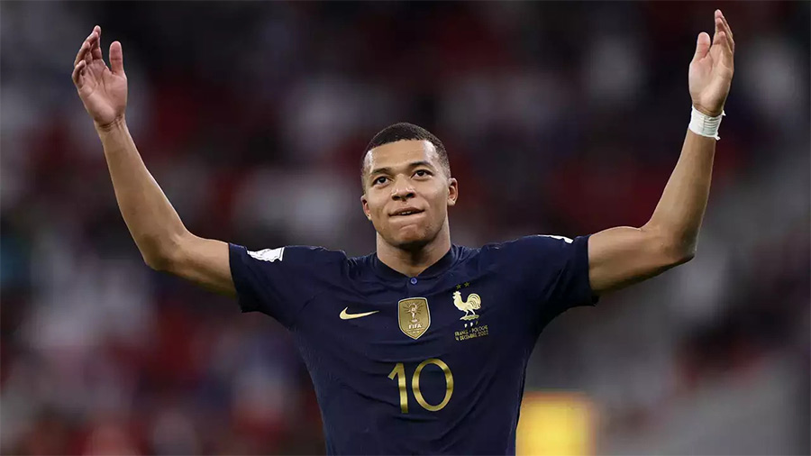 Left wing: Kylian Mbappe (France) — He was quiet for the first 74 minutes against Poland, having merely set up a record-breaking goal for Olivier Giroud. Then, apparently bored of waiting for things to happen, Mbappe took matters into his own feet. By the end of the match, the most explosive player on the planet had rattled the Polish net twice, taking his World Cup knockout goals tally to five and his overall haul in the tournament to nine, all at just 23