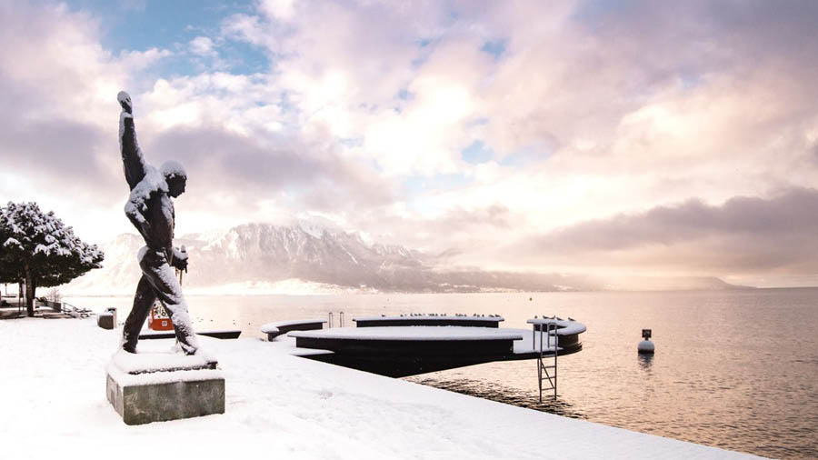 The statue of Freddie Mercury in Montreux