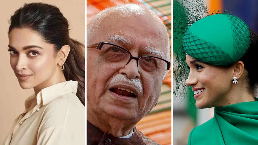 (L-R) Deepika Padukone, L.K. Advani and Meghan Markle are among the newsmakers of the week