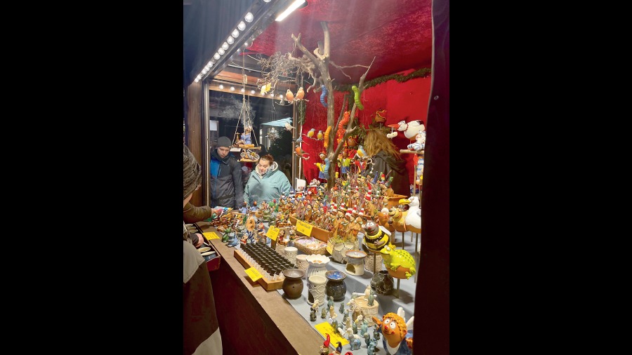 An artisanal toy stall at a market