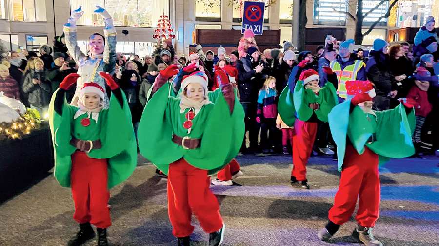 The Christmas parade in the city centre