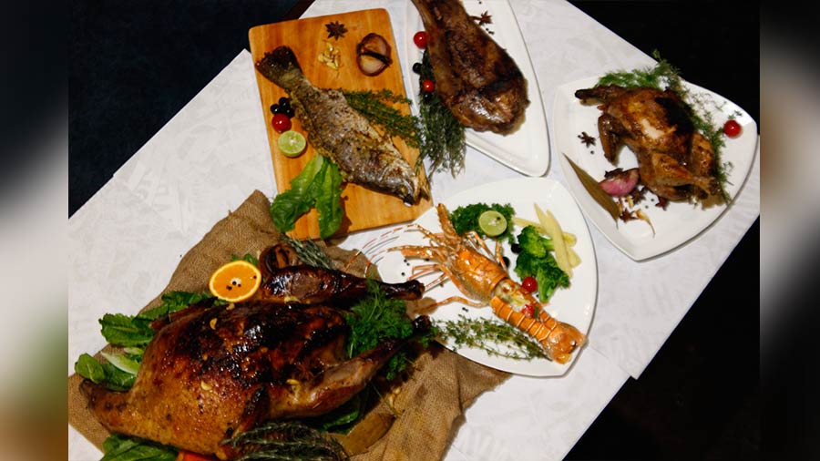 The ‘Big Five’ – turkey, lamb, chicken, bekti, lobster – ring in Chapter 2’s festive feast