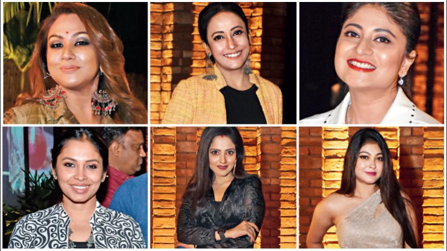 (clockwise) Chandreyee Ghosh, Mallika Mazumder, Sandipta Sen, Aditi Roy, Sreetama Roychowdhury, Rooqma Ray