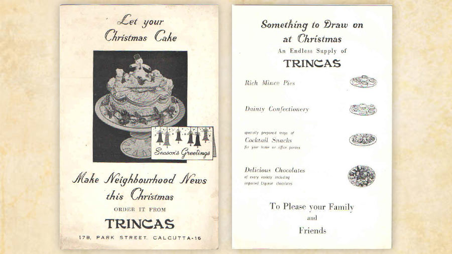 What was Trincas’s festive menu like in 1962?