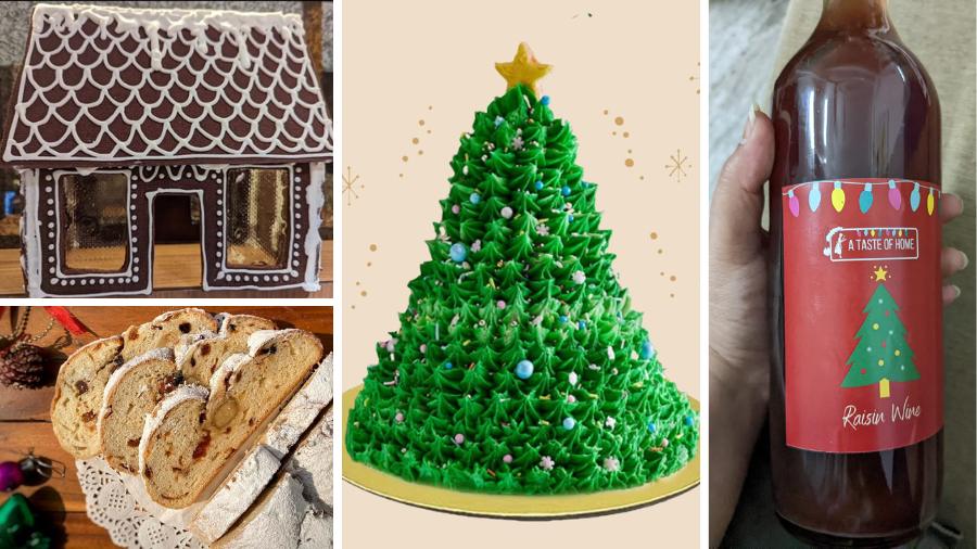 Gingerbread houses made of chocolate, German stollen, Christmas tree-shaped cream cakes, raisin wine and more such festive offerings are on the menu