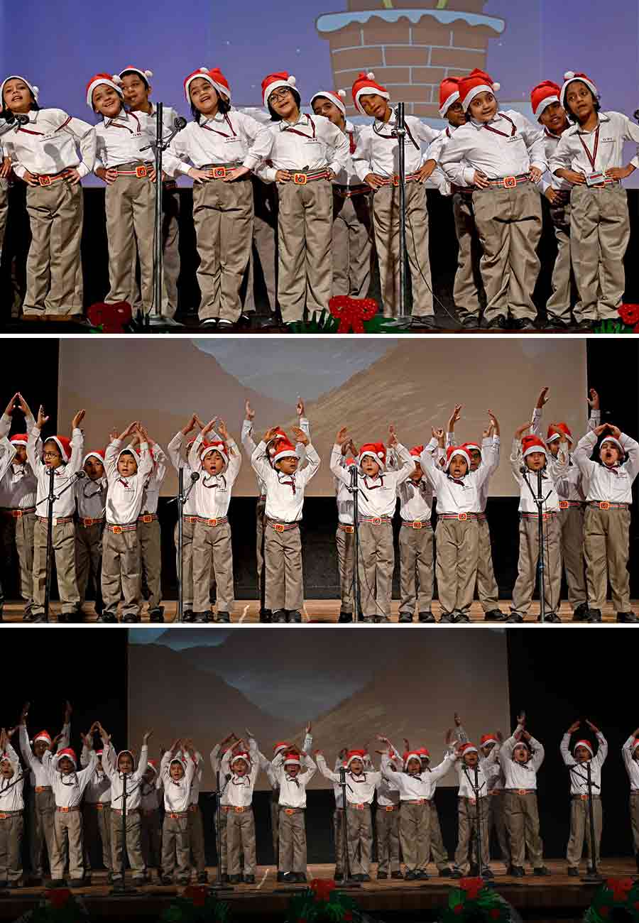 The junior choir mesmerised the audience by singing popular numbers like “The Little Donkey”; “Away in a Manger”; “When Santa Got Stuck up the Chimney” and more 