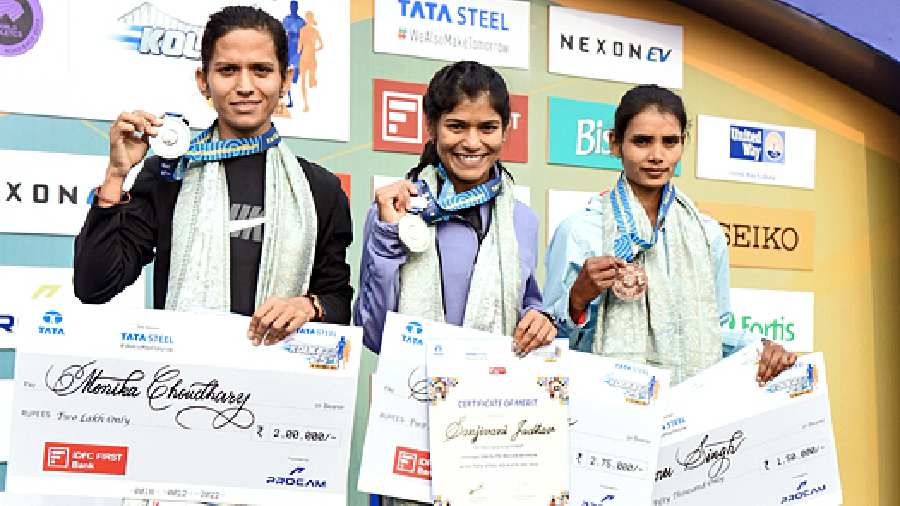 (From left) Monika Choudhary, Sanjivani Jadhav and Reenu Singh