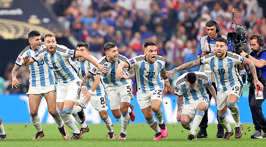 Argentina have the last laugh after Gonzalo Montiel scores with the fourth shot in the shootout. For France, Coman’s shot was saved by Martinez while Aurelien Tchouameni shot wide. The dramatic final started and ended with an Argentine celebration.