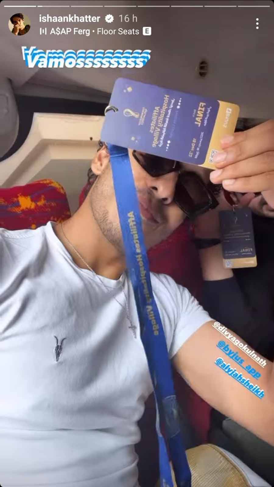 Ishaan Khatter was seen sharing glimpses of his visit to Qatar to watch the match. The Phone Bhoot actor was supporting Argentina. 