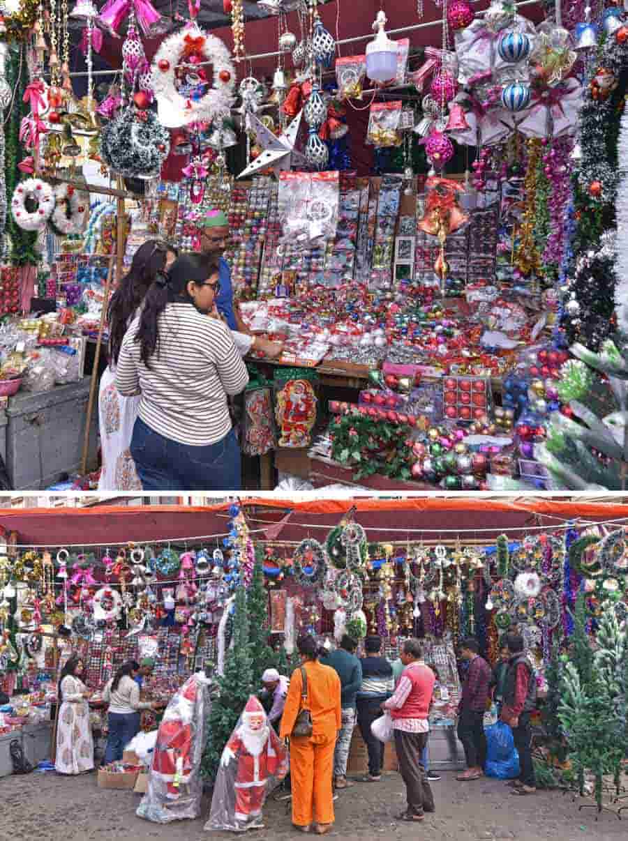 As Kolkata counts the final days before the last biggest festival of the year, people throng New Market shops for last-minute Christmas shopping on Monday