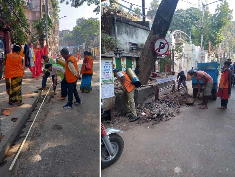 Glimpses from a joint cleanliness and dengue awareness drive organised across the city by the Kolkata Municipal Corporation on Monday