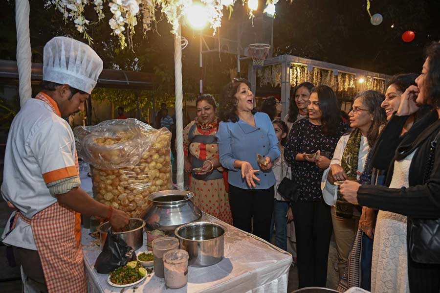 The phuchka stall was the most popular with everyone waiting impatiently for their turn