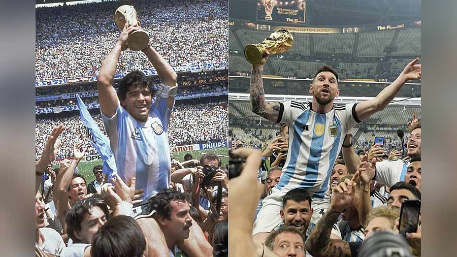 Imagining a conversation between Maradona and Messi before and after the World Cup final