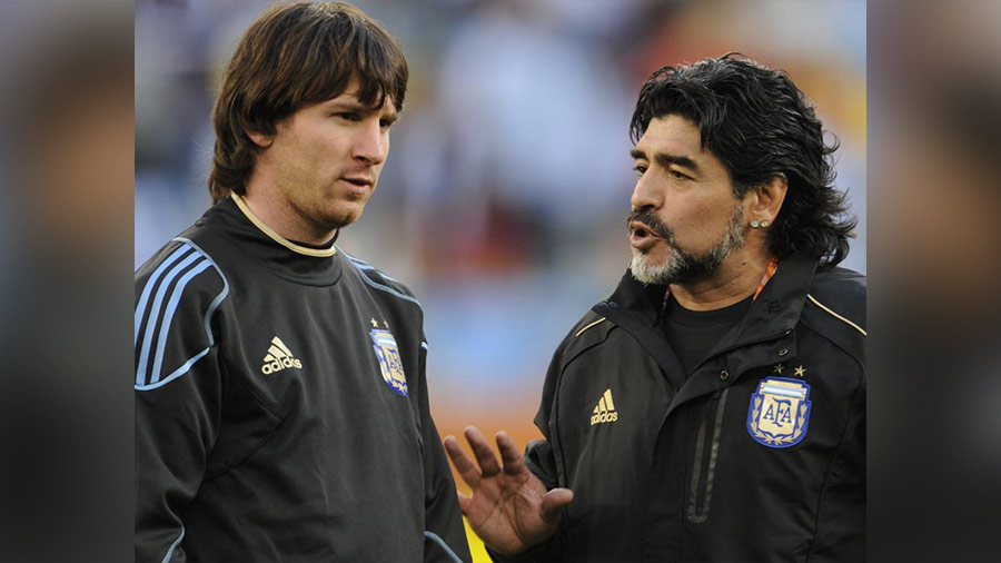 Maradona was Messi’s coach during the 2010 World Cup in South Africa 