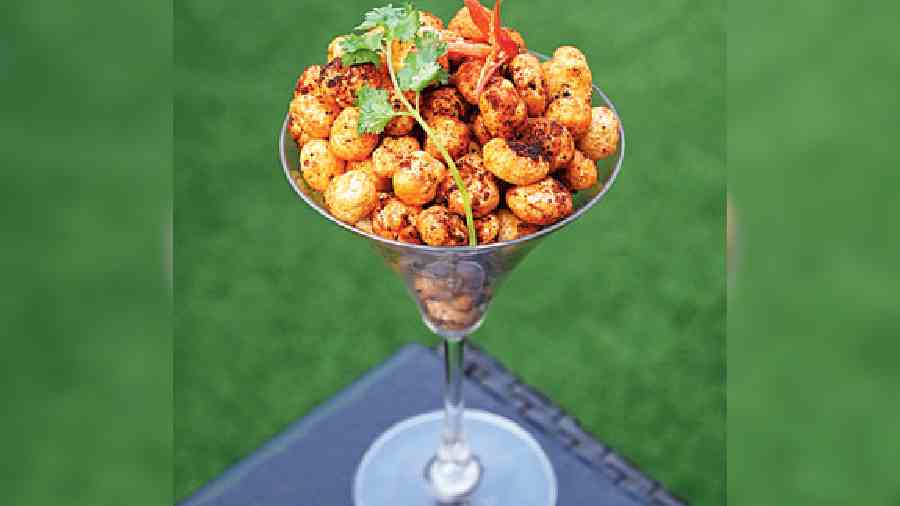 Chakna Martini: Dive into this abundance of spicy and flavoursome fox nuts. It is the perfect accompaniment to any drink and for when you want something light.