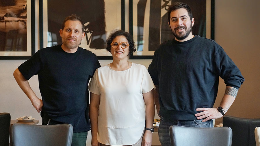 Chefs Emanuele Cozzo and Giacomo Zezza with Puja Kapur