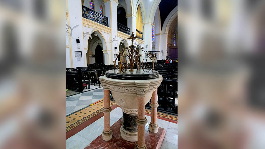 The marble Baptismal Font