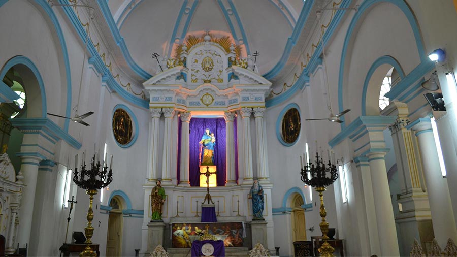 The interior of the church 