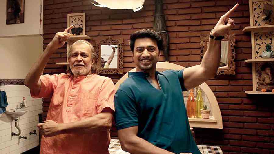 Mithun and Dev in Projapati, which releases on December 23 in theatres