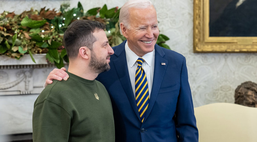 Joe Biden and Volodymyr Zelensk