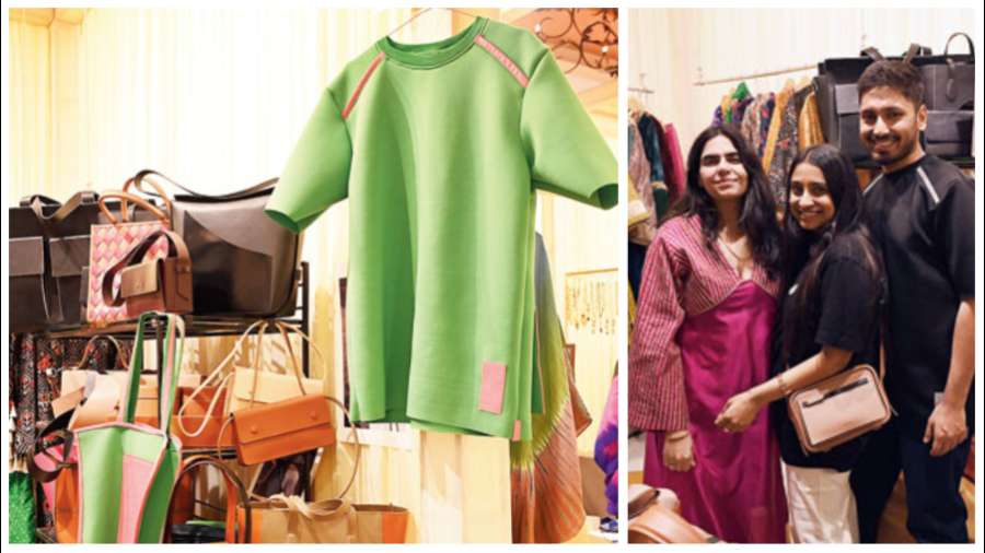 TANN-ED, the leather-specialists, showcased its wide range of bags and T-shirts. “Minimal, edgy and structured, that is our style statement. Oversized totes, broad-strap bags, nano bags and T-shirts with leather straps are our bestsellers that clicked with the TIS shoppers, too,” said Ritika Gupta, Rakshit Singh and Konpal Batra.