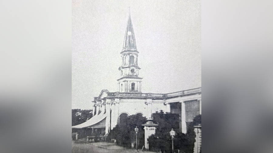 An old photograph of the church