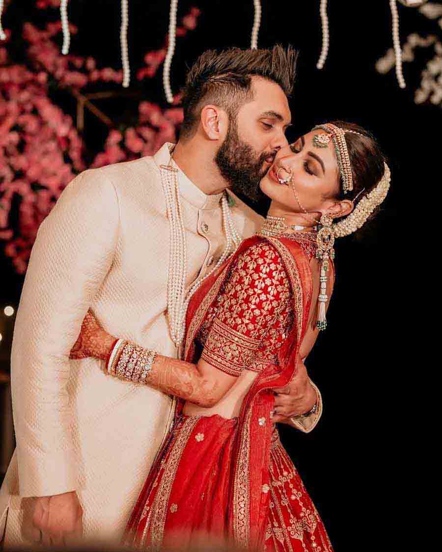 Brahmastra actress Mouni Roy and her longtime beau, Dubai-based entrepreneur Suraj Nambiar, tied the knot in January at an intimate ceremony in Goa.