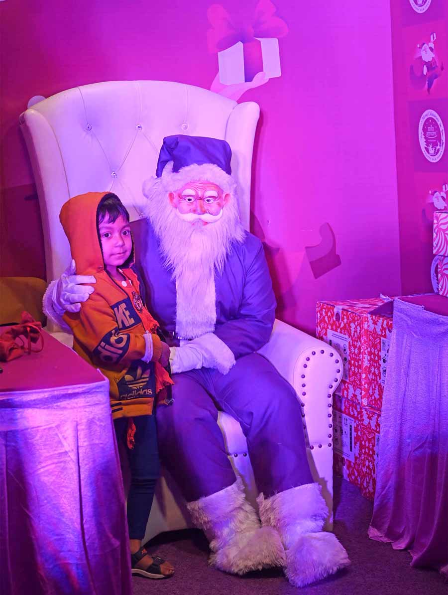Tanisha Sk. was elated to meet purple Santa. After the photo-op, the four-year-old said, ‘I came to New Market and loved meeting Santa. I am looking forward to eating some cake this season’
