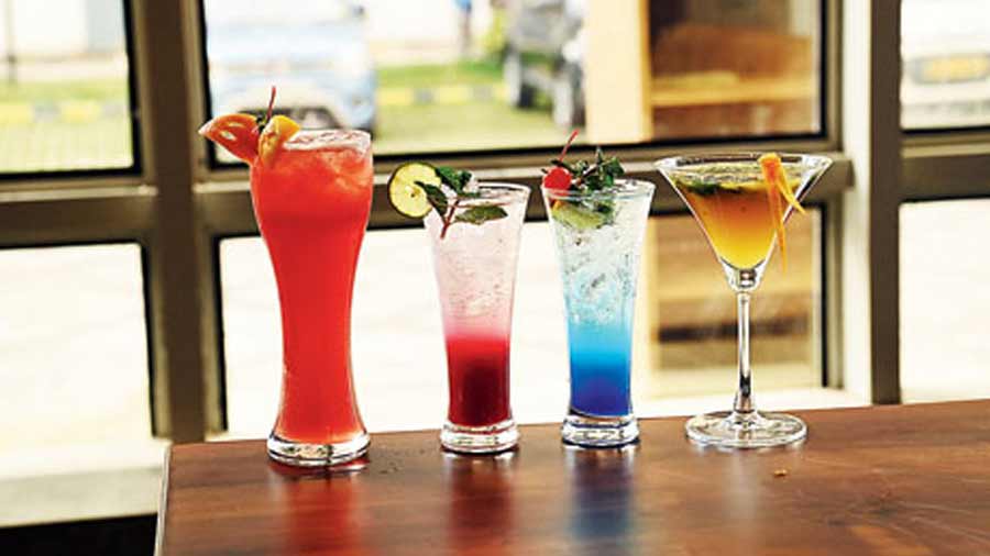 Awadh also has some refreshing mocktails in the Continental menu like (l-r) cranberry and grapefruit-based Cuddles on the Beach; strawberry-based Sparkling Strawberry; Cool Breeze made with litchi crush, blue curacao and Sprite; and orange and basil-flavoured Basically Basil.