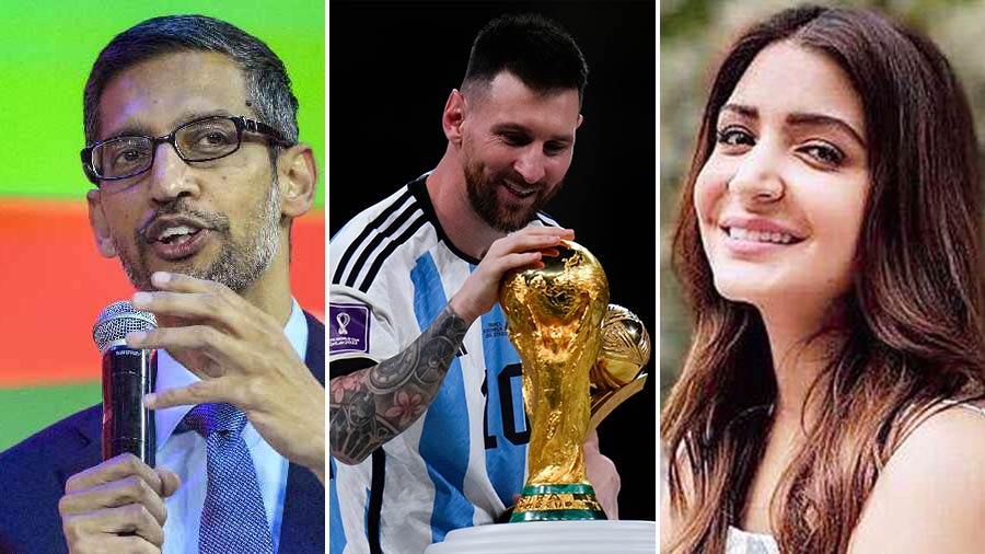 (L-R) Sundar Pichai, Lionel Messi and Anushka Sharma are among the newsmakers of the week