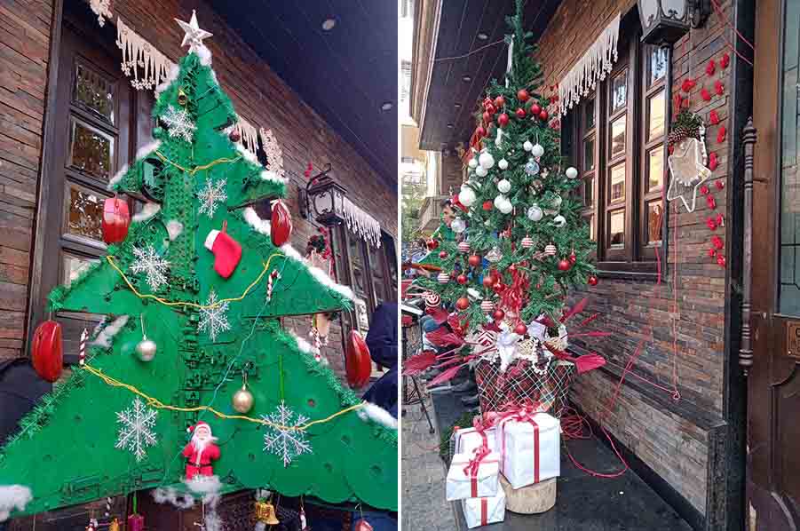Two Christmas trees welcomed the visitors. One was a regular tree, dressed up with glittering ornaments. The second, made by the waste management company Hulladek Recycling, used discarded electronic waste and computer mouse as ornaments