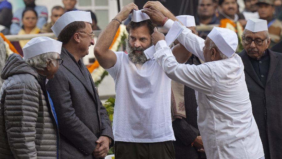 I am proud, I am a part of such an organization which chose the path of truth, non-violence and struggle in every situation and always took every step in public interest, wrote Rahul Gandhi on Twitter. 