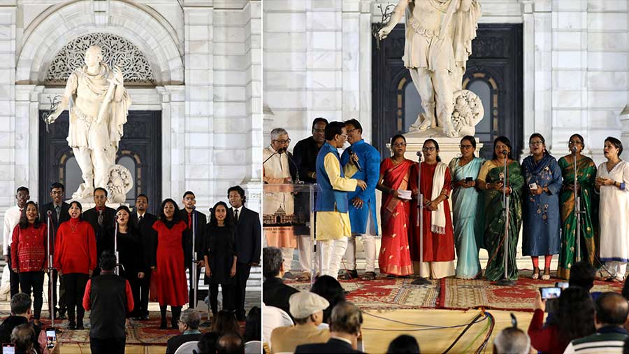 (Left) Choir from Assembly of God Church and (Right) Choir from Calcutta Archdiocesan