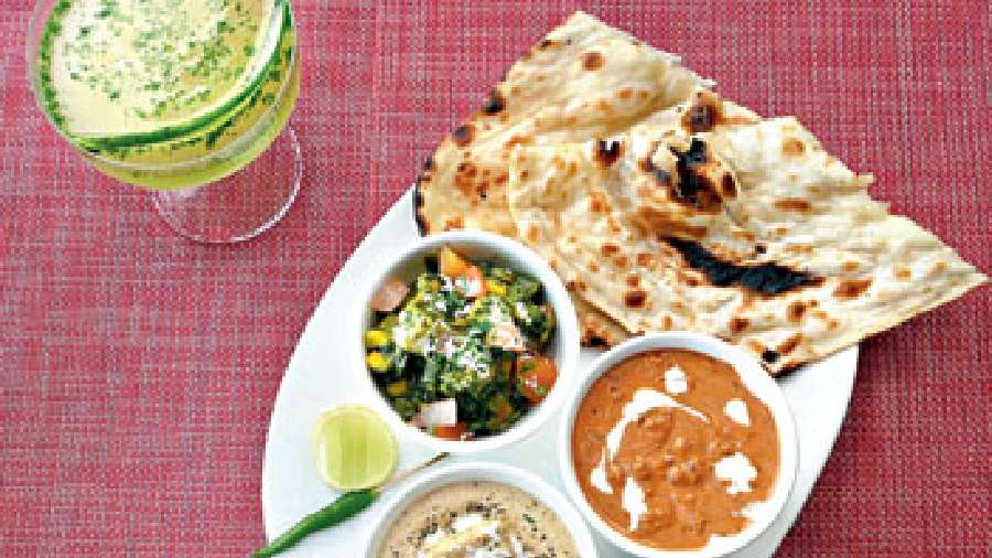 Moti Mahal Special with Cucumber Gimlet: This veggie feast comprises dishes such as Veg Diwani Handi, Dal Makhni and Butter Naan. The fresh cucumber and gin-based cocktail is perfect to wash it all down.